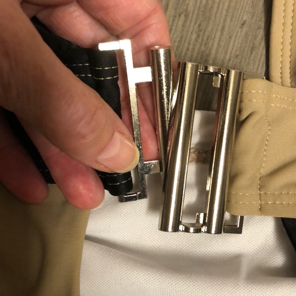 NWT cut out swimsuit Camel & black cut out halter bikini gold square buckle M - Picture 11 of 16